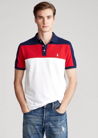 Polo Ralph Lauren Custom Slim Fit Mesh Polo Herre Danmark (HXEKN0135)